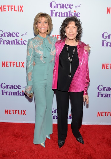 Jane Fonda and Lily Tomlin attend a screening for Netflix's "Grace and Frankie" Season 3 