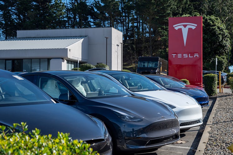 A Tesla store in Colma, California, US, on Wednesday, Dec. 13, 2023. Tesla Inc. will fix more than 2...