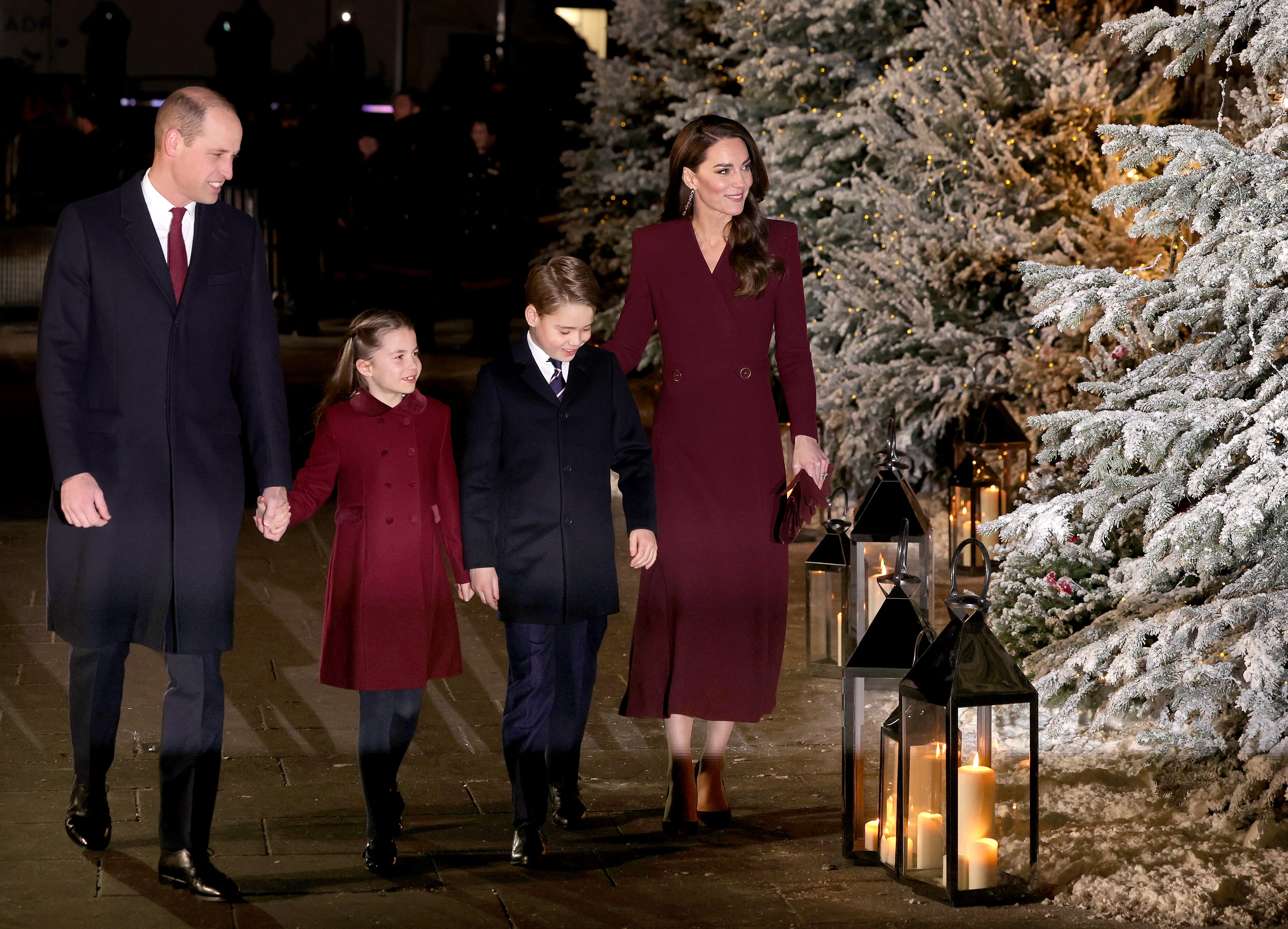 princess charlotte christmas dress Kate Middleton and Princess Charlotte match in bows for Christmas lunch at Buckingham Palace