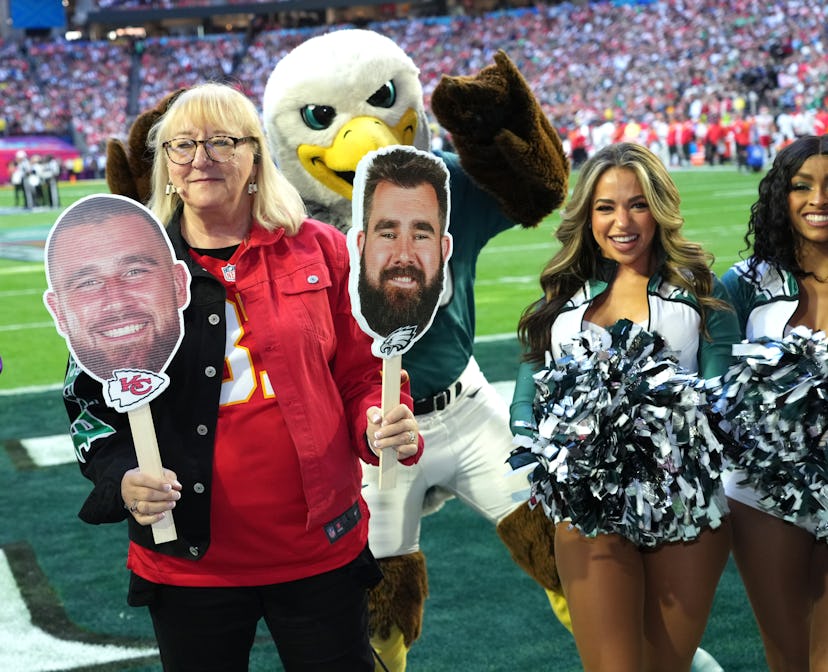 GLENDALE, ARIZONA - FEBRUARY 12:  Donna Kelce, mother of Jason Kelce and Travis Kelce attends Super ...