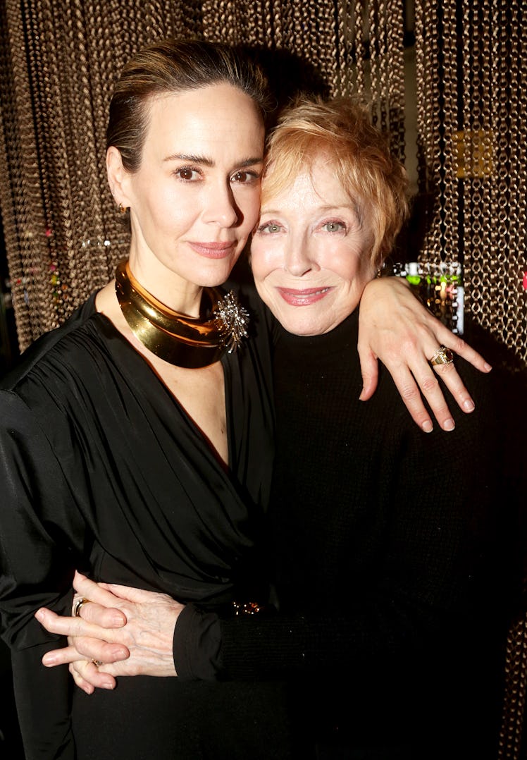 Sarah Paulson and Holland Taylor pose at the opening night after party for the Second Stage Theater ...