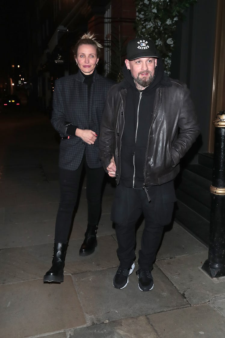 Cameron Diaz and Benji Madden ​seen on a night out at Sparrow Italia - Mayfair restaurant on Decembe...
