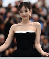 South Korean singer and actress Jennie Kim poses during a photocall for the film "The Idol" at the 7...