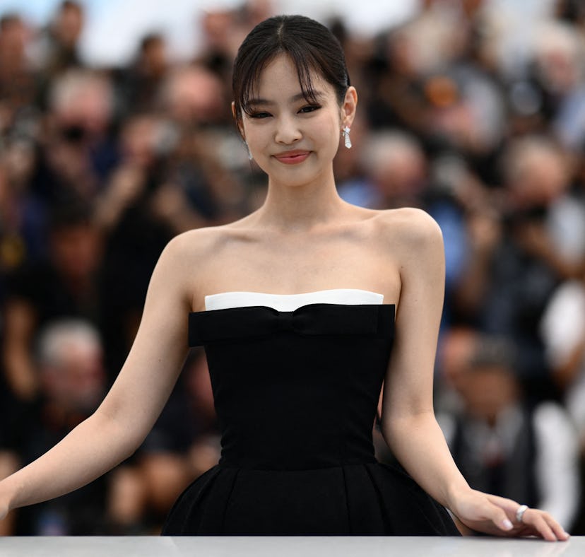 South Korean singer and actress Jennie Kim poses during a photocall for the film "The Idol" at the 7...