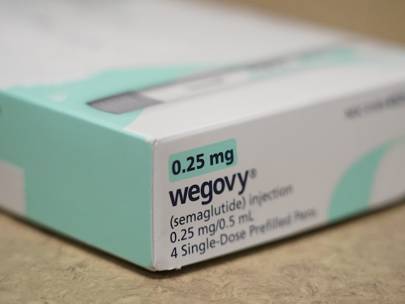 Novo Nordisk A/S Wegovy brand semaglutide medication arranged at a pharmacy in Provo, Utah, US, on M...