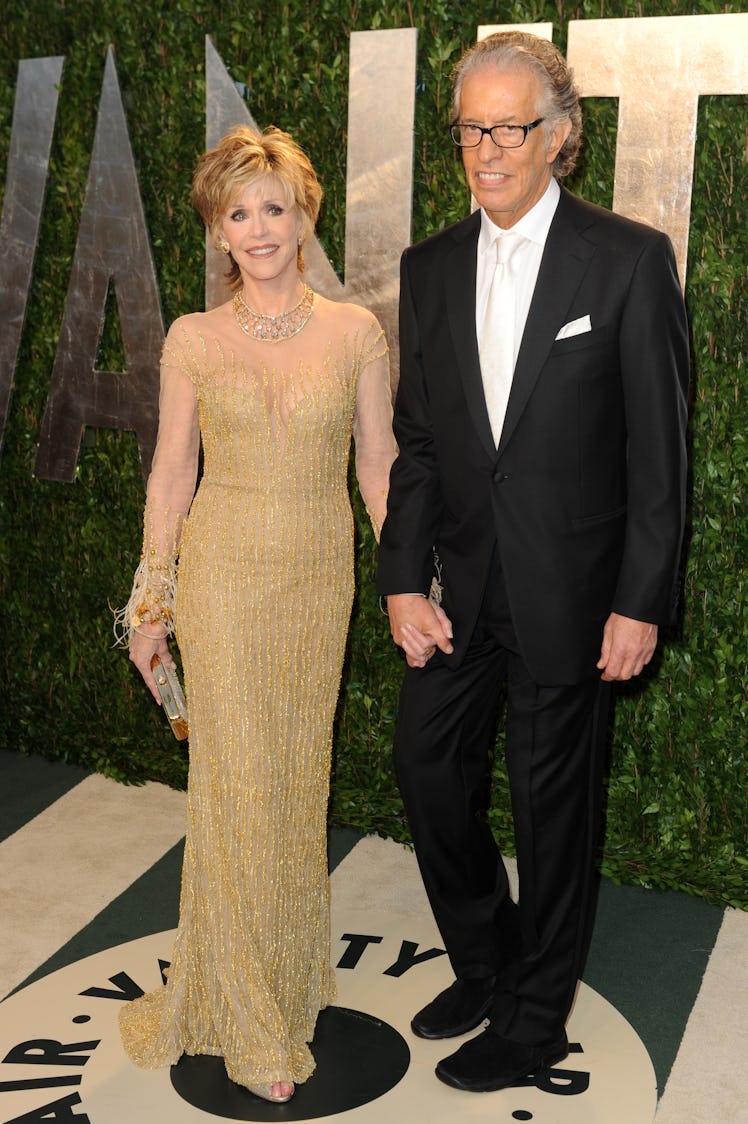 Jane Fonda (L) and Richard Perry attend Vanity Fair's 18th annual Oscars party 