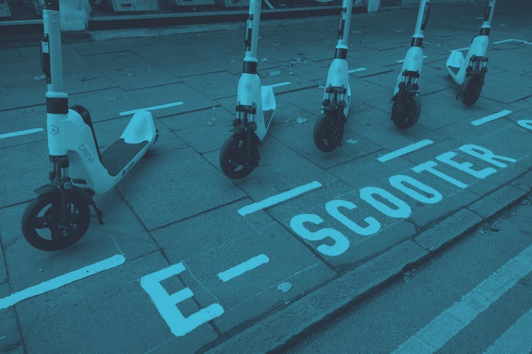 Beryl Escooter sharing scooters in a designated parking area which sees escooters reinstated after b...