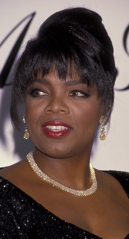 Oprah Winfrey long straight bangs 1990