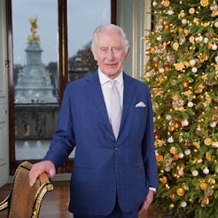 LONDON, ENGLAND - DECEMBER 7: In this image released on December 23, 2023, King Charles III poses du...
