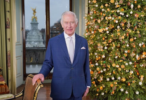 LONDON, ENGLAND - DECEMBER 7: In this image released on December 23, 2023, King Charles III poses du...