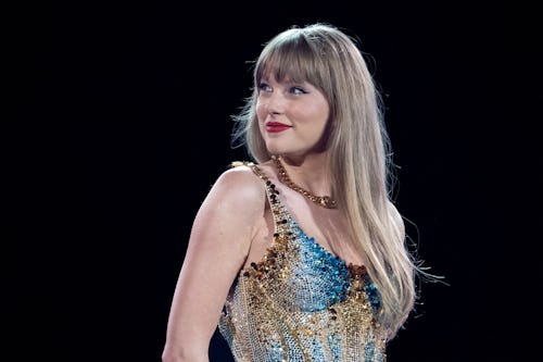US singer-songwriter Taylor Swift performs onstage on the first night of her "Eras Tour" at AT&T Sta...