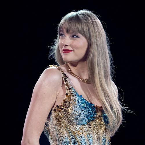 US singer-songwriter Taylor Swift performs onstage on the first night of her "Eras Tour" at AT&T Sta...
