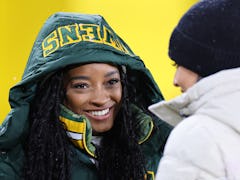 Olympic gold medalist Simone Biles at a Green Bay Packers game