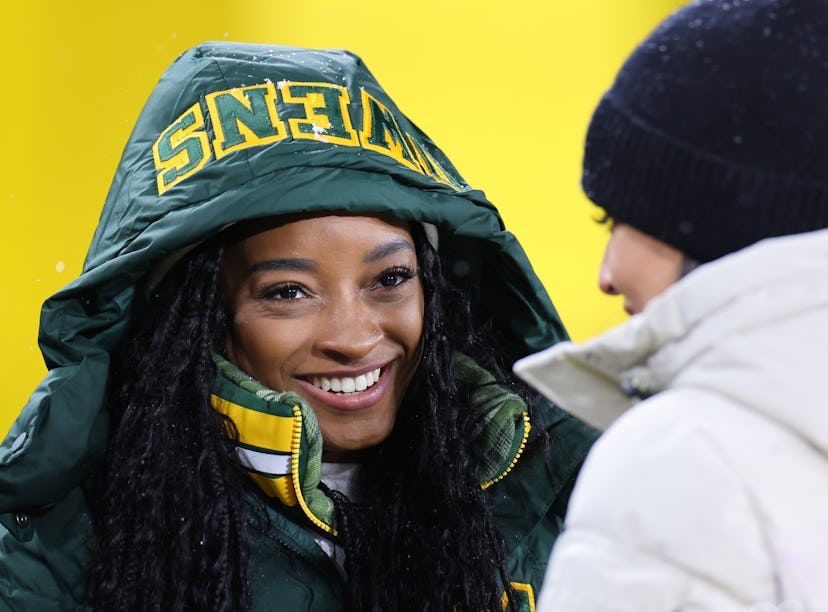 Olympic gold medalist Simone Biles at a Green Bay Packers game