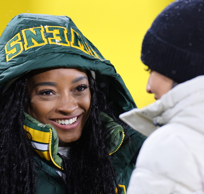 Olympic gold medalist Simone Biles at a Green Bay Packers game