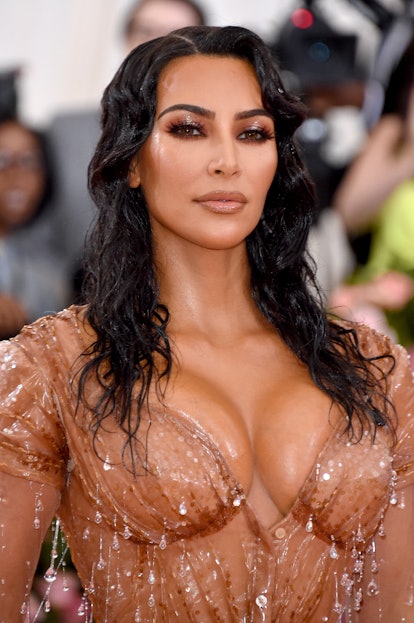 Kim Kardashian West attends the 2019 Met Gala with makeup by Mario Dedivanovic.
