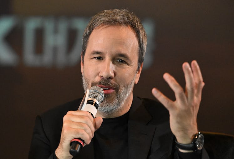 Canadian director Denis Villeneuve speaks during a press conference to promote his film "Dune: Part ...