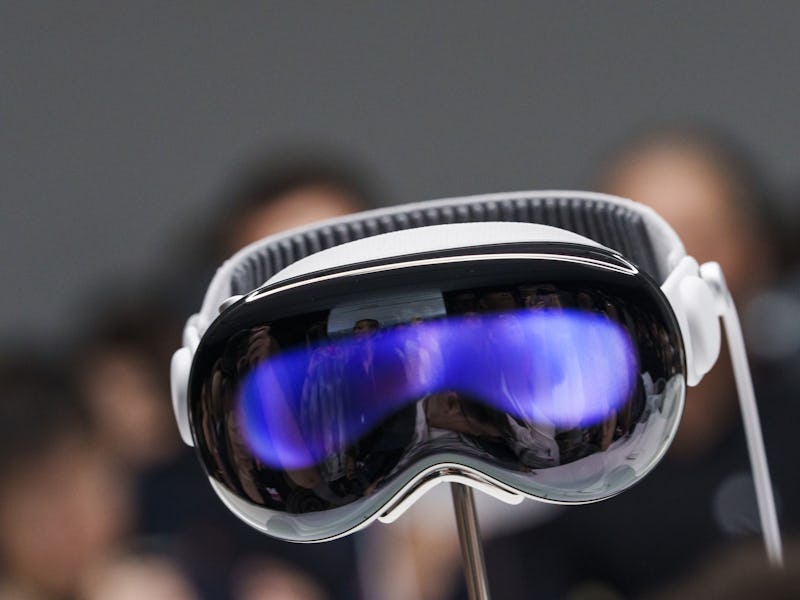 An Apple Vision Pro mixed reality (XR) headset during the Apple Worldwide Developers Conference at A...