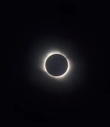 SANTIAGO, Dec. 14, 2020 -- Photo taken on Dec. 14, 2020 shows a total solar eclipse witnessed in Fre...