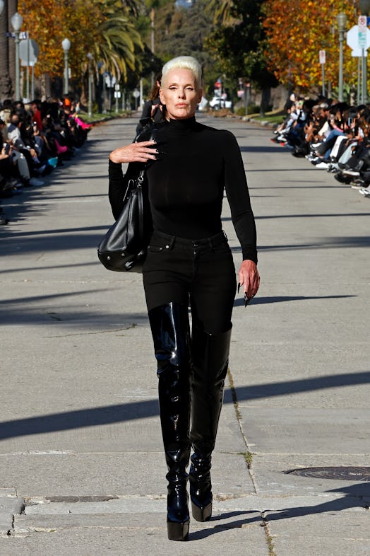 Brigitte Nielsen walks the runway down South Windsor Boulevard 