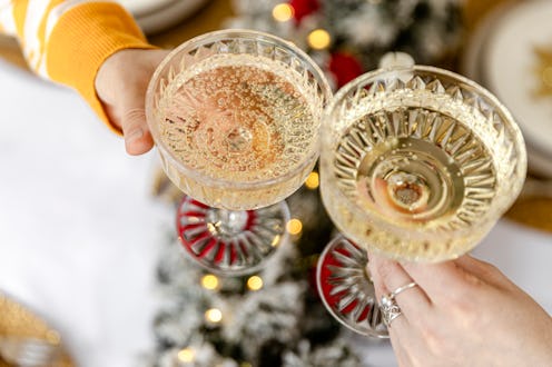 Women having New Year dinner party