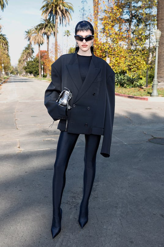 LOS ANGELES, CALIFORNIA - DECEMBER 02: Amelia Gray Hamlin  attends the Balenciaga Fall 24 Show on De...