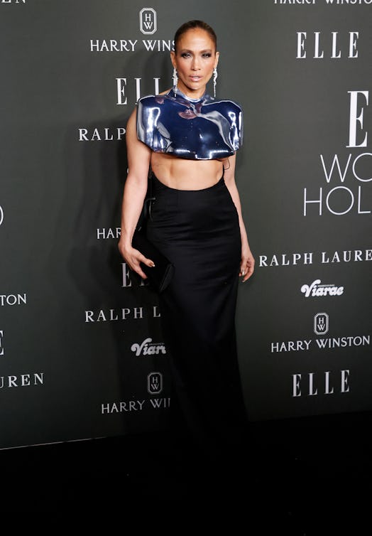 Jennifer Lopez arrives for Elle's 2023 Women in Hollywood celebration, at Nya Studios in Los Angeles...