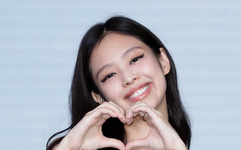 SEOUL, SOUTH KOREA - OCTOBER 12: Jennie aka Jennie Kim of girl group BLACKPINK poses for media the P...