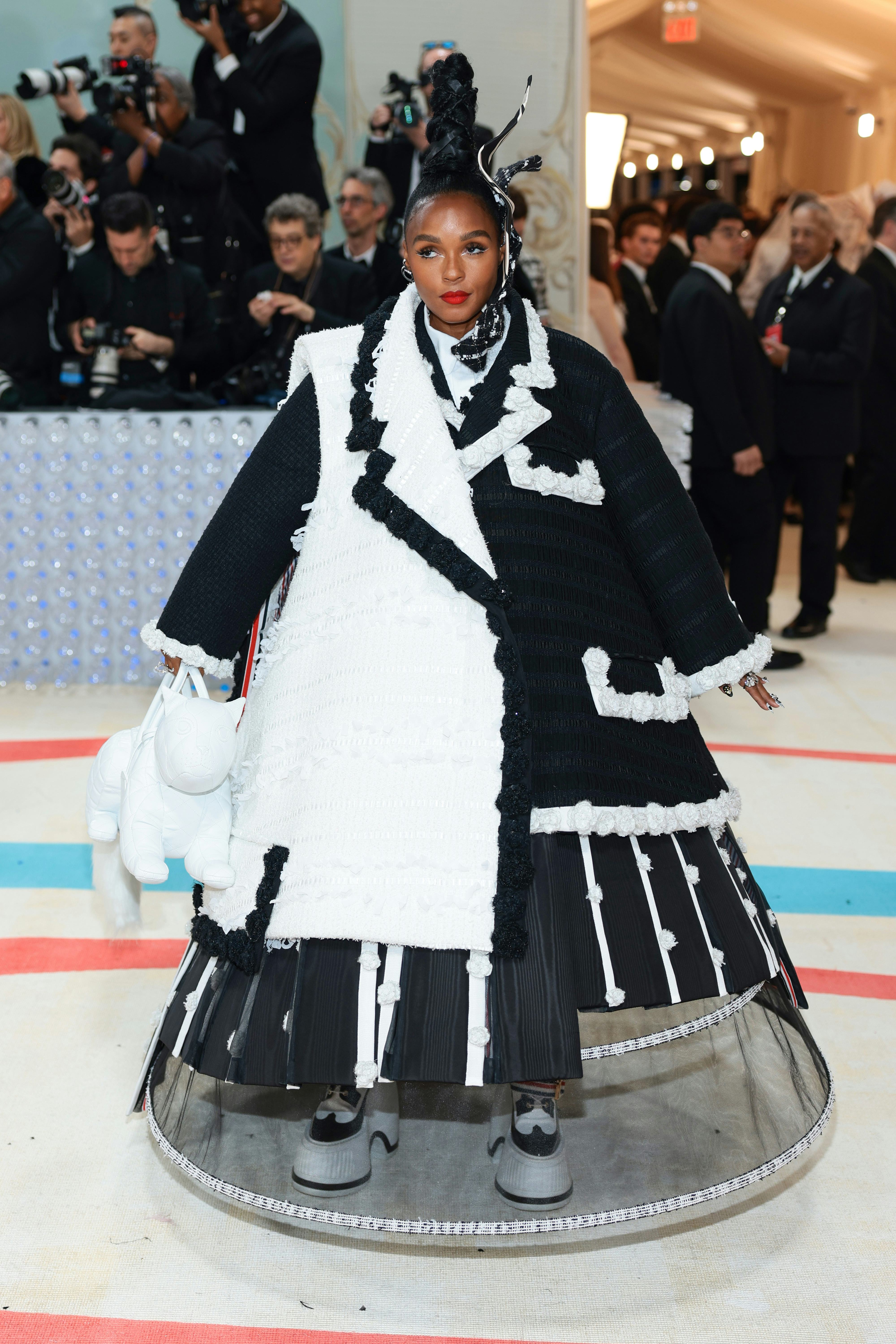 Janelle Monáe&rsquo;s first outfit at the 2023 Met Gala hid a revealing second outfit underneath.