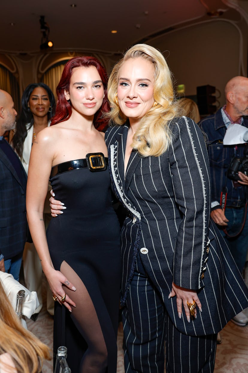 Dua Lipa and Adele attend The Hollywood Reporter's Women in Entertainment 2023 at The Beverly Hills ...
