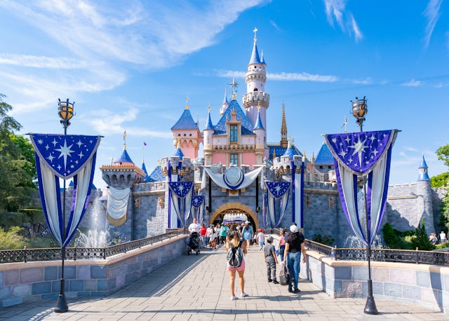 ANAHEIM, CA - JULY 15: General views of Sleeping Beauty Castle at Disneyland on July 15, 2023 in Ana...