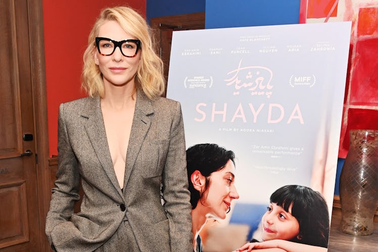 Cate Blanchett attends a special screening of "Shayda" at The Soho Hotel on December 8, 2023 in Lond...