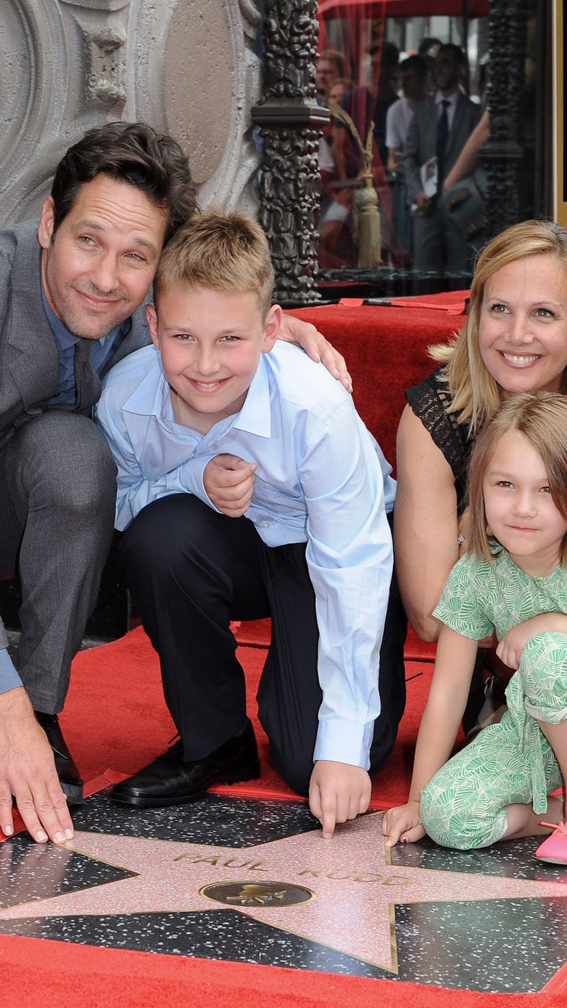 HOLLYWOOD, CA - JULY 01:  Actor Paul Rudd, wife Julie Yaeger, son Jack Rudd and daughter Darby Rudd ...