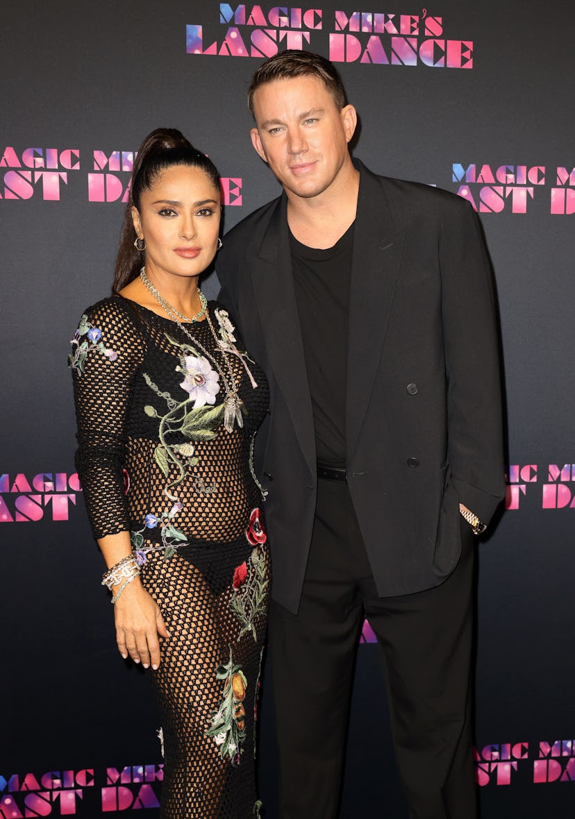 Salma Hayek and Channing Tatum attend the "Magic Mike's Last Dance" World Premiere