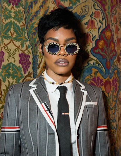 Teyana Taylor pixie cut at the CFDA Thom Browne Event held at Swan Room at Nine Orchard on February ...