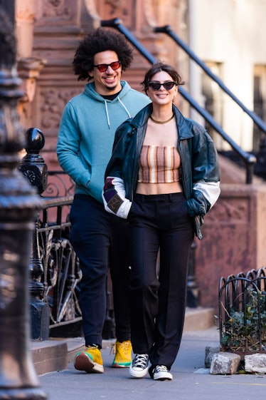Eric Andre (L) and Emily Ratajkowski are seen in the West Village 