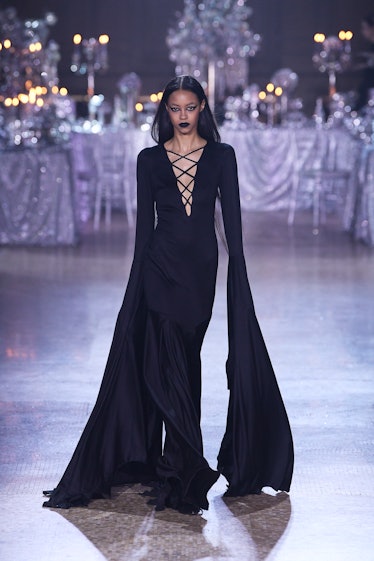 A model walks the runway at Rodarte Fall 2023 Ready To Wear Fashion Show at the Williamsburg Savings...