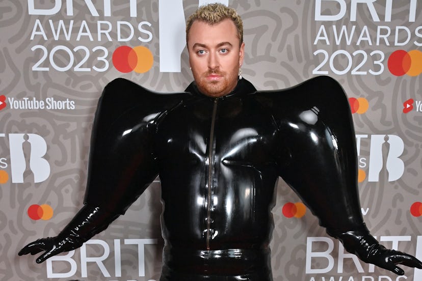 LONDON, ENGLAND - FEBRUARY 11: (EDITORIAL USE ONLY) Sam Smith arrives at The BRIT Awards 2023 at The...