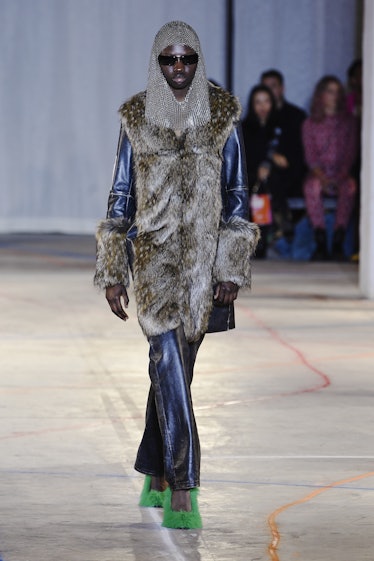 Model on the runway at Heron Preston Fall 2023 Ready To Wear Fashion Show on February 11, 2023 in Ne...