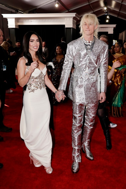 LOS ANGELES - FEBRUARY 5: Megan Fox and Machine Gun Kelly arrive at THE 65TH ANNUAL GRAMMY AWARDS, b...