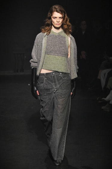 A model walks on the runway at Eckhaus Latta Fall 2023 Ready To Wear Fashion Show during New York Fa...