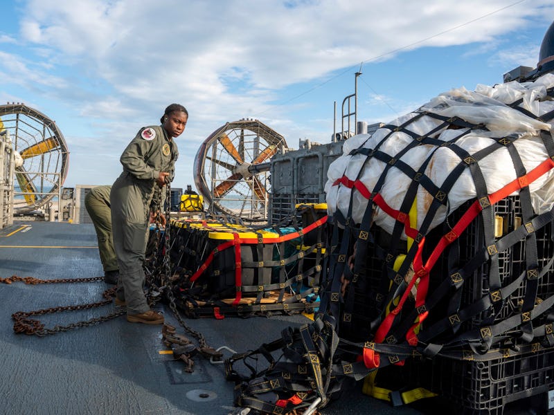 VIRGINIA BEACH, VA - FEBRUARY 10: In this U.S. Navy handout, Sailors assigned to Assault Craft Unit ...
