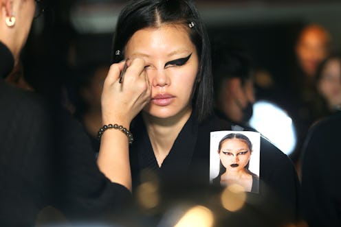 Models are seen backstage at Rodarte Fall 2023 during New York Fashion Week on February 10, 2023 in ...