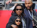 Jay-Z and Blue Ivy Carter attend the Super Bowl LVII Pregame, and Jay-Z took Blue Ivy's Instagram pi...