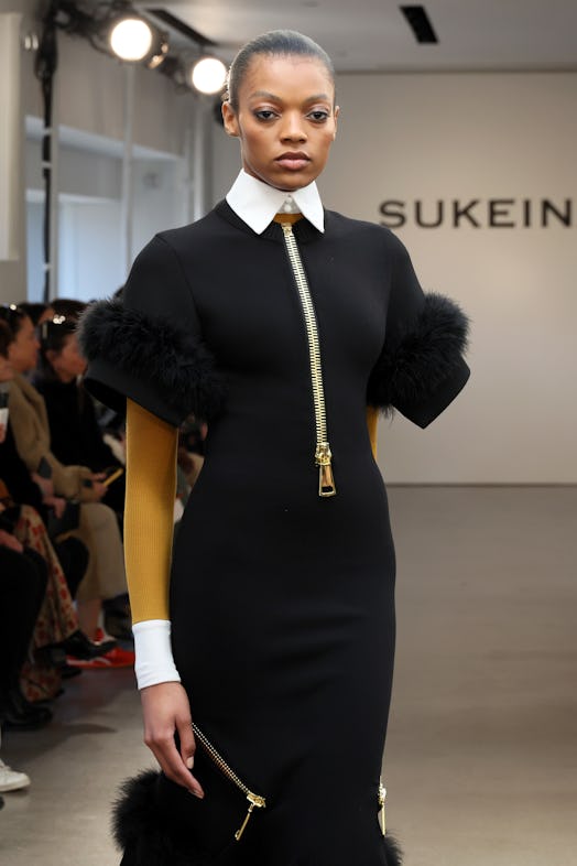 A model walks the runway at the Sukeina show NYFW Fall/Winter 23