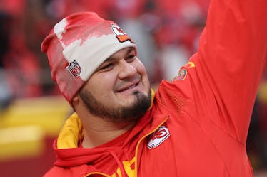 KANSAS CITY, MO - JANUARY 21: Kansas City Chiefs guard Nick Allegretti (73) before an AFC divisional...