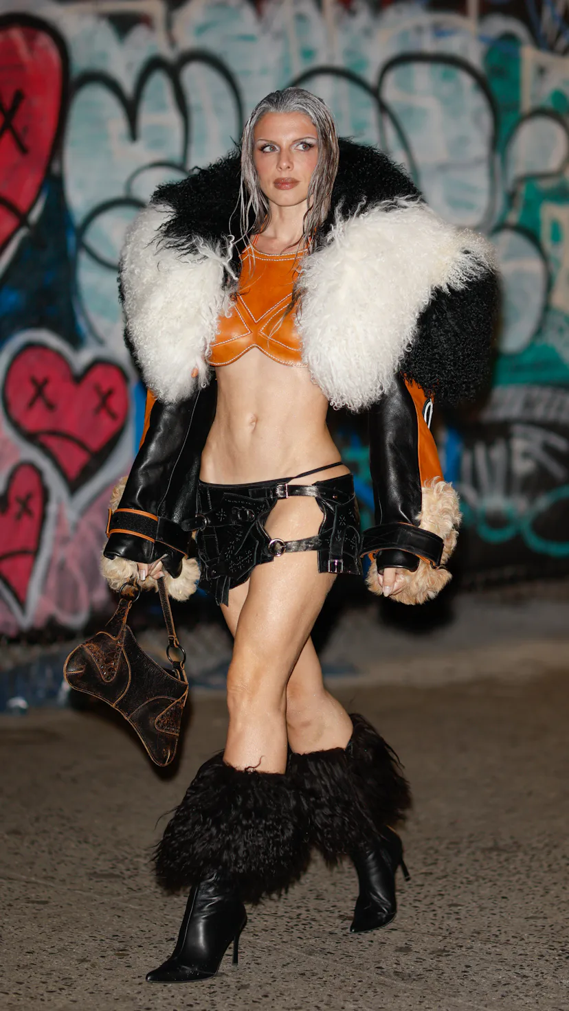 At New York Fashion Week, Julia Fox was the latest to take on the visible thong trend.