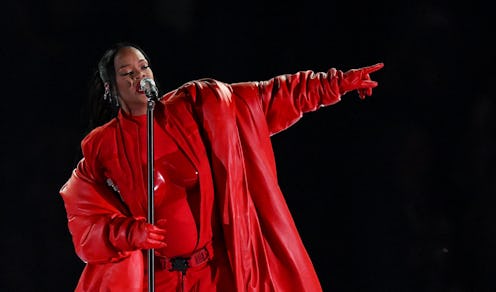 Rihanna wowed the Super Bowl in an all-red ensemble.