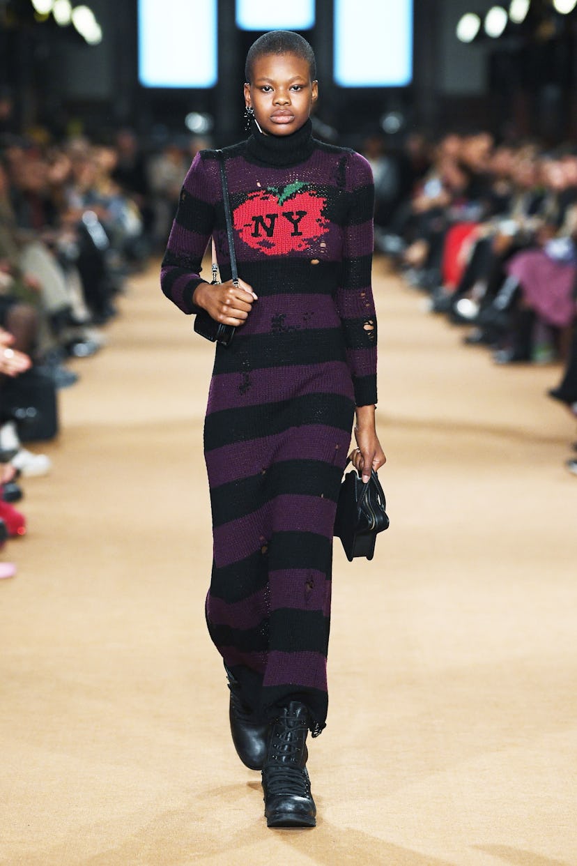 Model on the runway at Coach Fall 2023 Ready To Wear Fashion Show at Park Avenue Armory on February ...