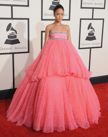 Rihanna arrives at the 57th GRAMMY Awards at Staples Center